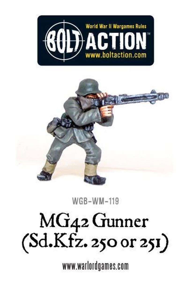 German MG42 Gunner for Sd.Kfz. 250/251 (Warlord)