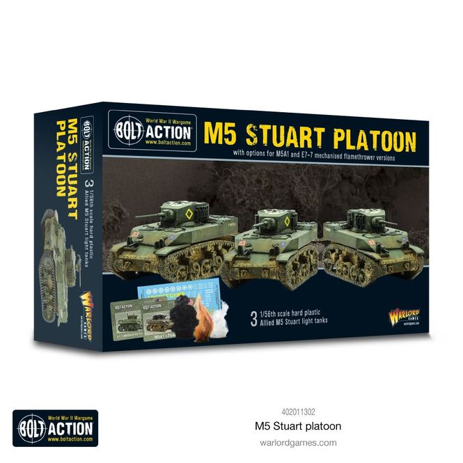 Hovedbilde US Army M5 Stuart Platoon (3 x plastic)
