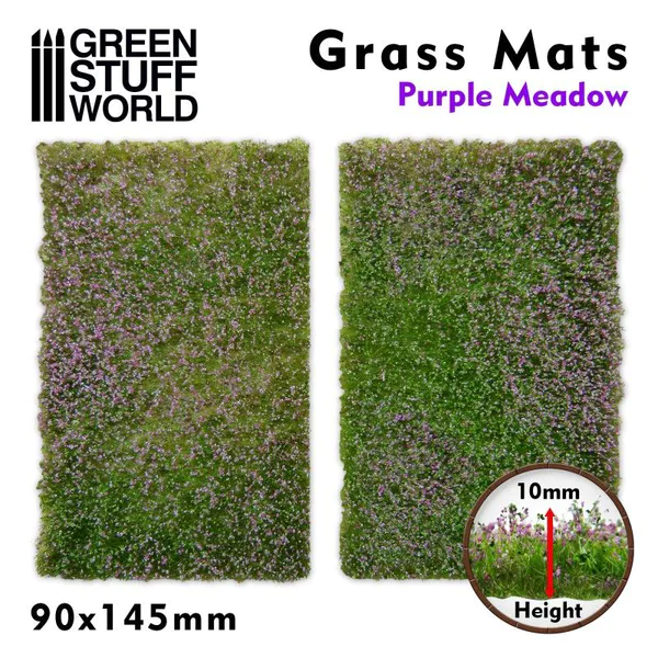 Hovedbilde GSW Purple Meadow 10mm Grass Mat Cut-Out 90x145mm ...