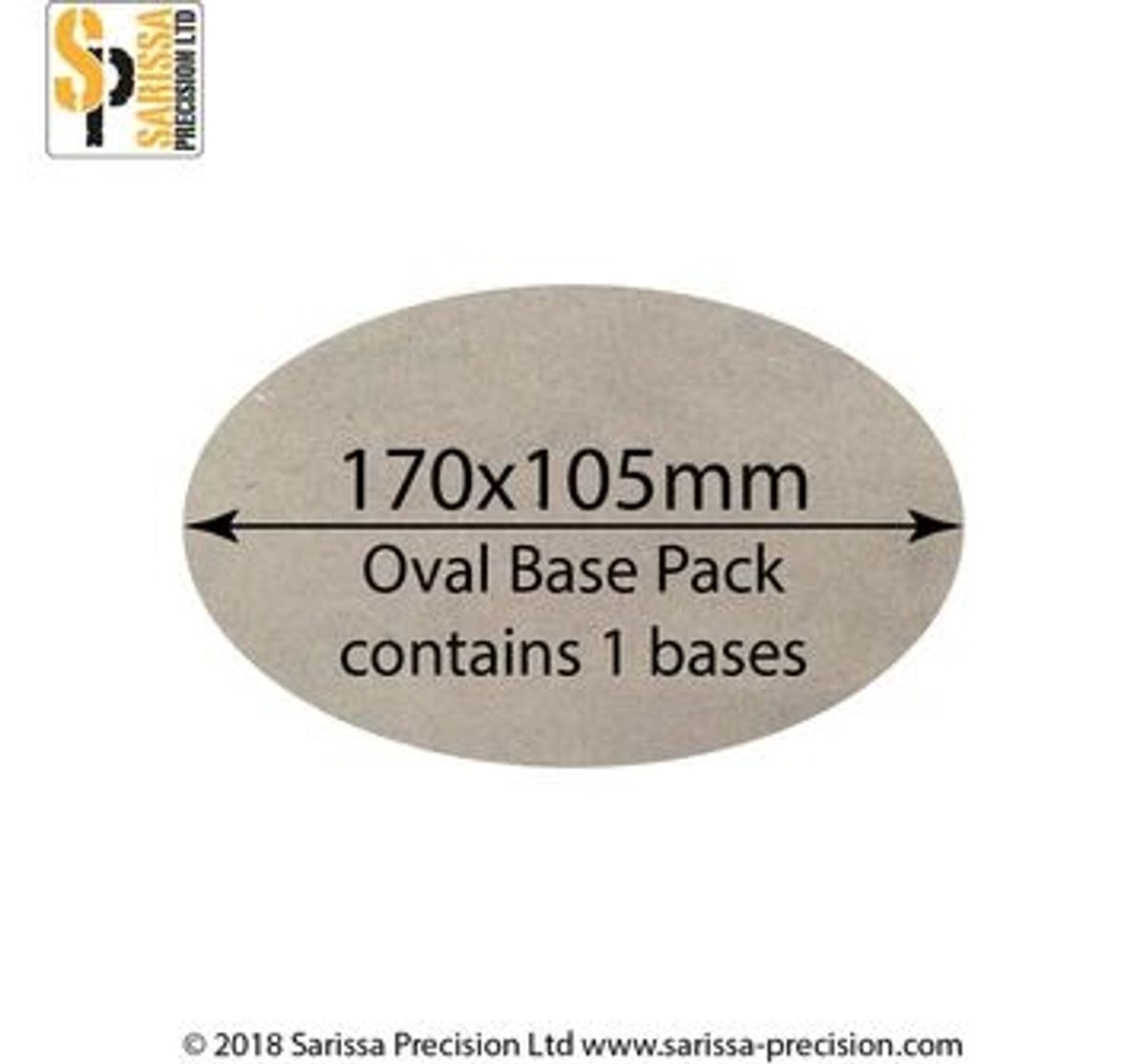 170x105mm Oval Base 2mm MDF