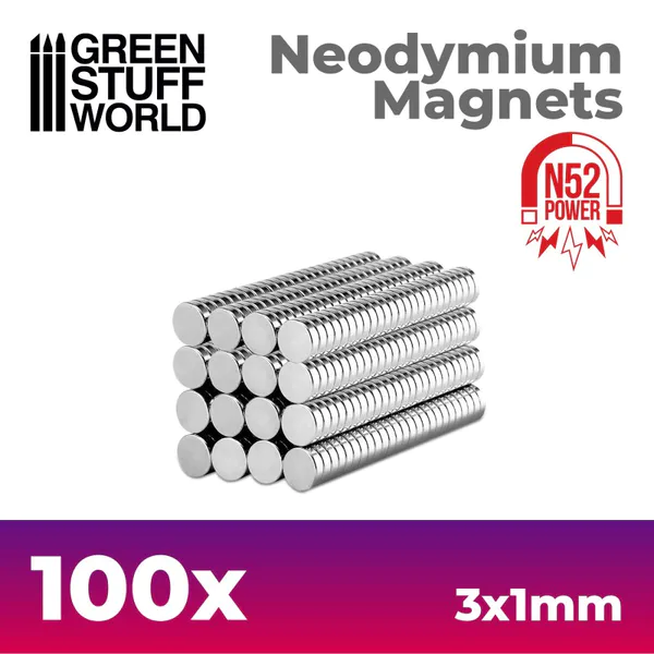 Hovedbilde GSW N52 Neodymium 3x1mm Magnets x 100
