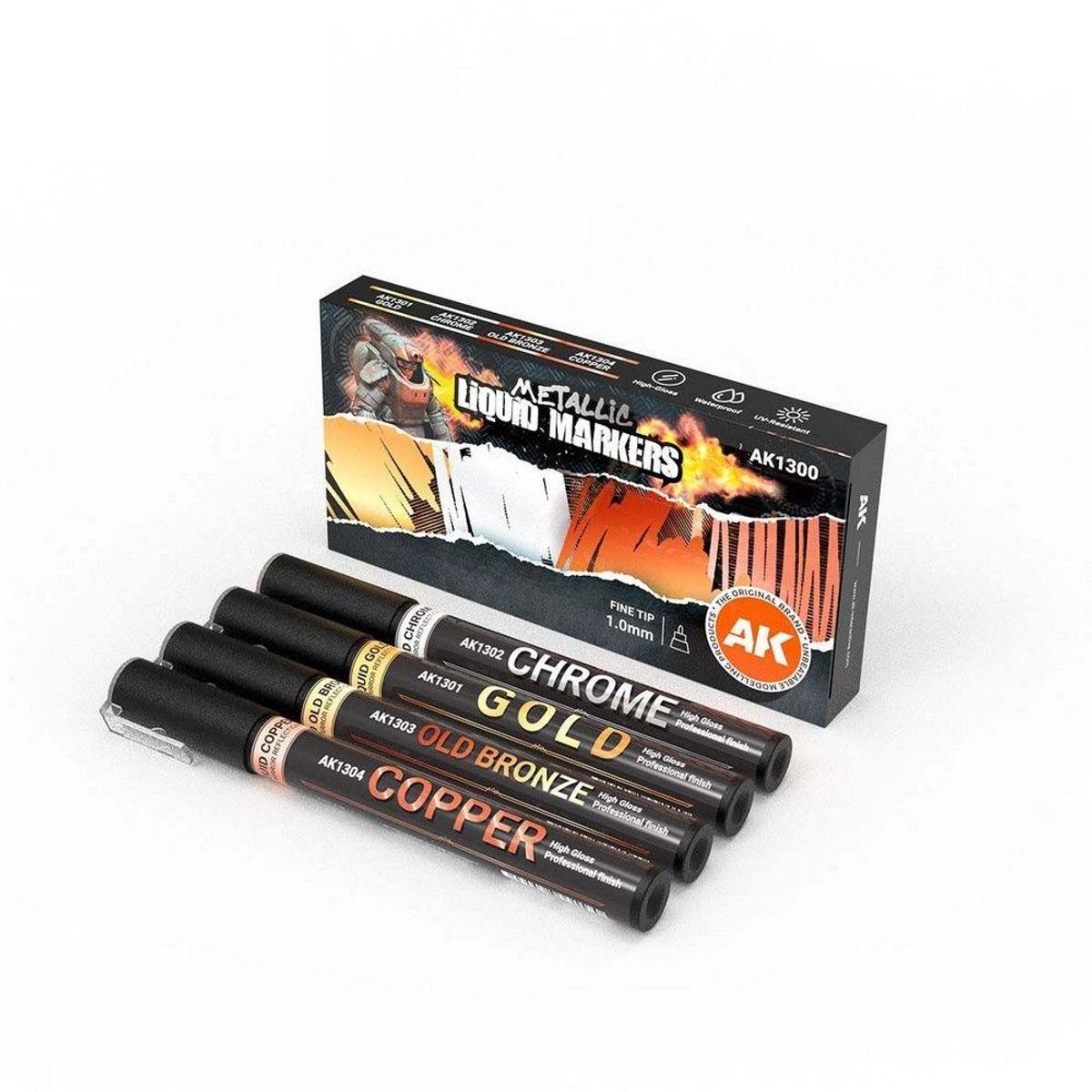 AK Metallic Liquid Markers Set