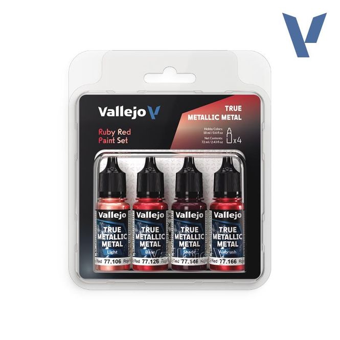 Hovedbilde Vallejo True Metallic Metal - Ruby Red Paint Set 