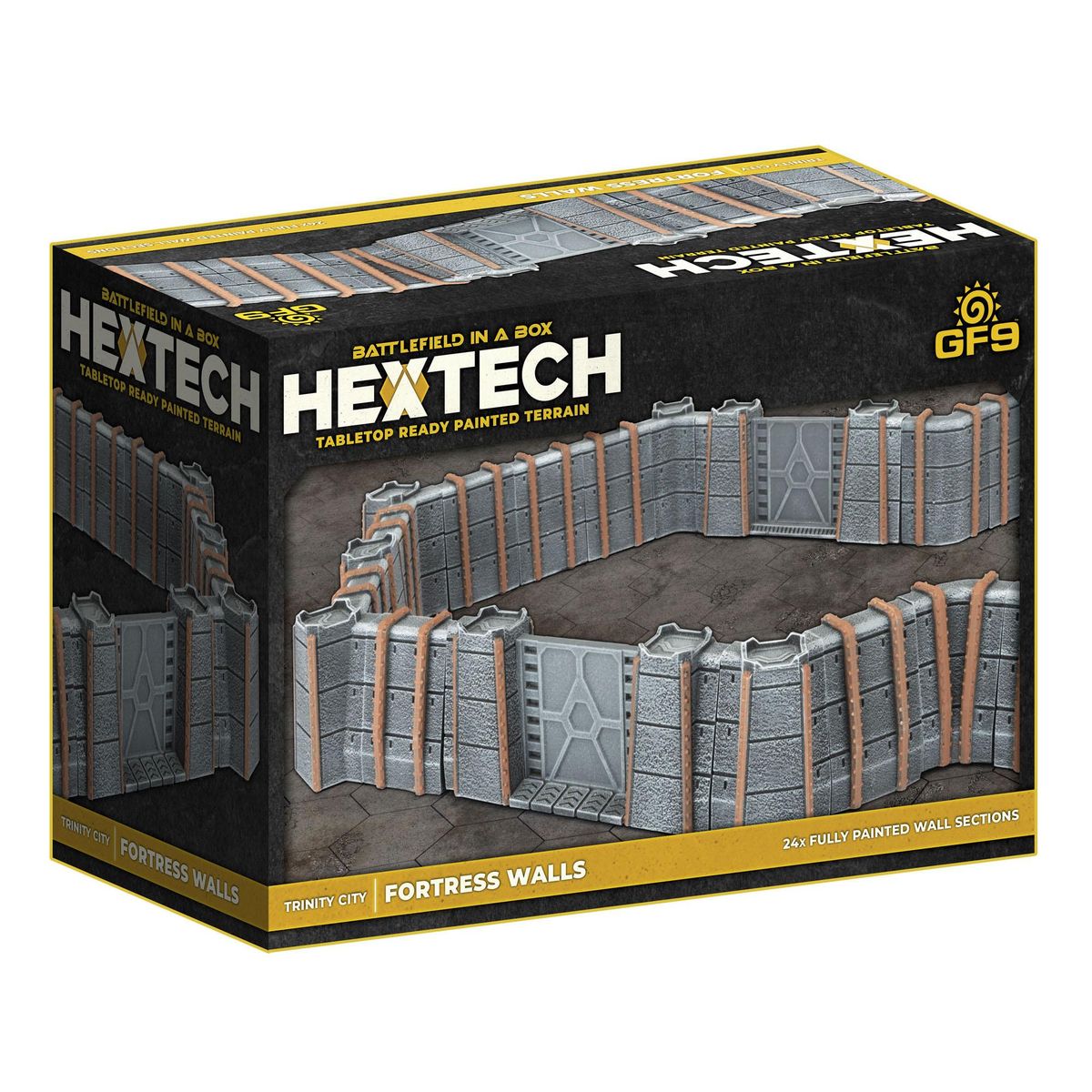 Hextech: Trinity City - Fortress Walls (x 24) - Grey